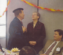 Dad singing at his retirement party at DMV