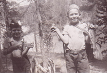 Holding fish fathers caught